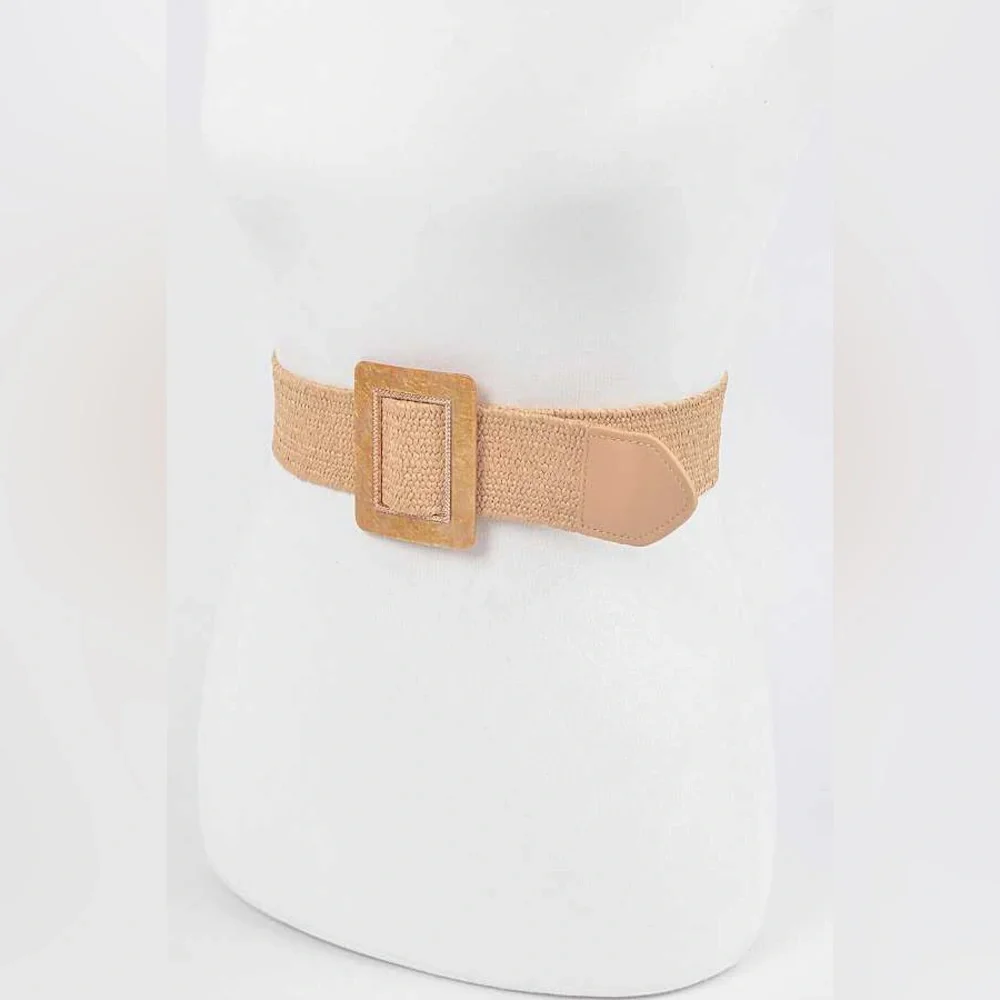 Lavender Purple Straw Statement Belt